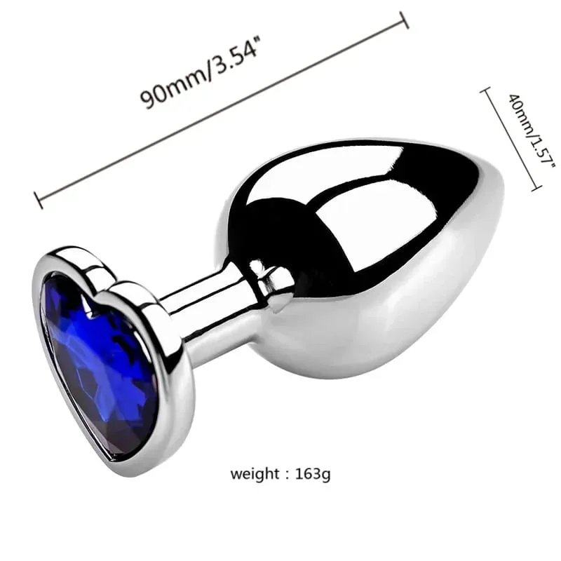 S/M/L anální kolík Heart Metal Crystal anální kolík pro ženy Odnímatelný anální kolík z nerezové oceli Muži Stimulátor Anální sexuální hračky Dildo