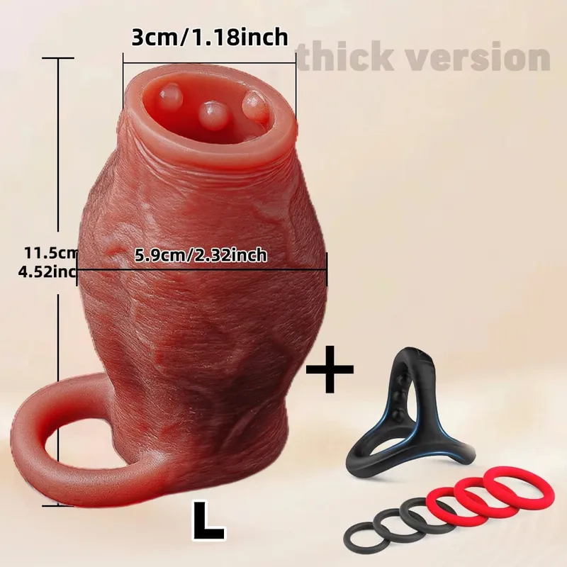 Man Dick Enlargement Semen Lock Ring For Men Delayed Ejaculation Soft Silicone Penis Sleeve Hollow Cock Ring Adult 18+ Sex Toy