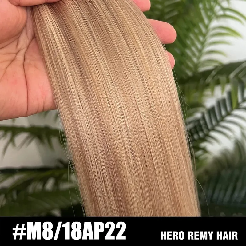 Straight Clip In PU Human Hair Extensions 10 Pcs/Set Full Head Clip Ins Hair 100/170 Grams Clip on PU Hair Extension for Women
