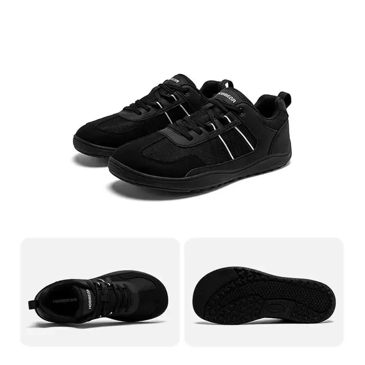Unisex Wide Toe Shoes Barefoot Zero Drop Minimalist Sneakers Mesh Artificial Leather Patchwork Lace-up Shoes
