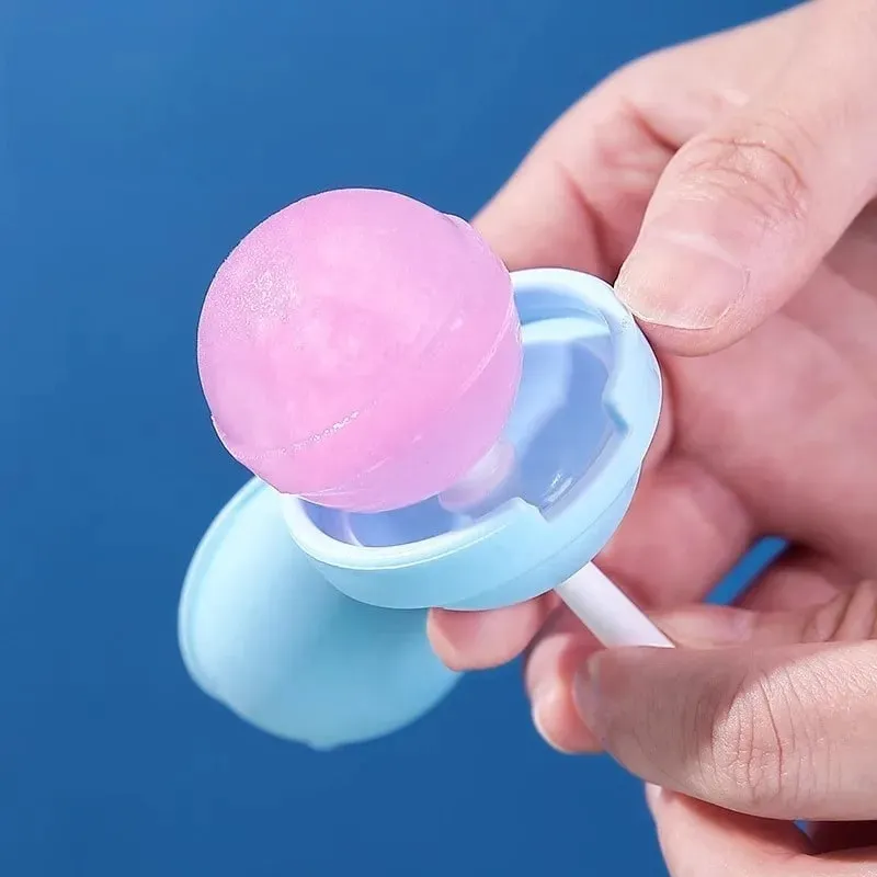 Mini Silicone Popsicle Mold Lollipop Ice Tray Food Grade Reusable Non-Stick Stackable Ice Cream Mould for Egg Bites Food Storage