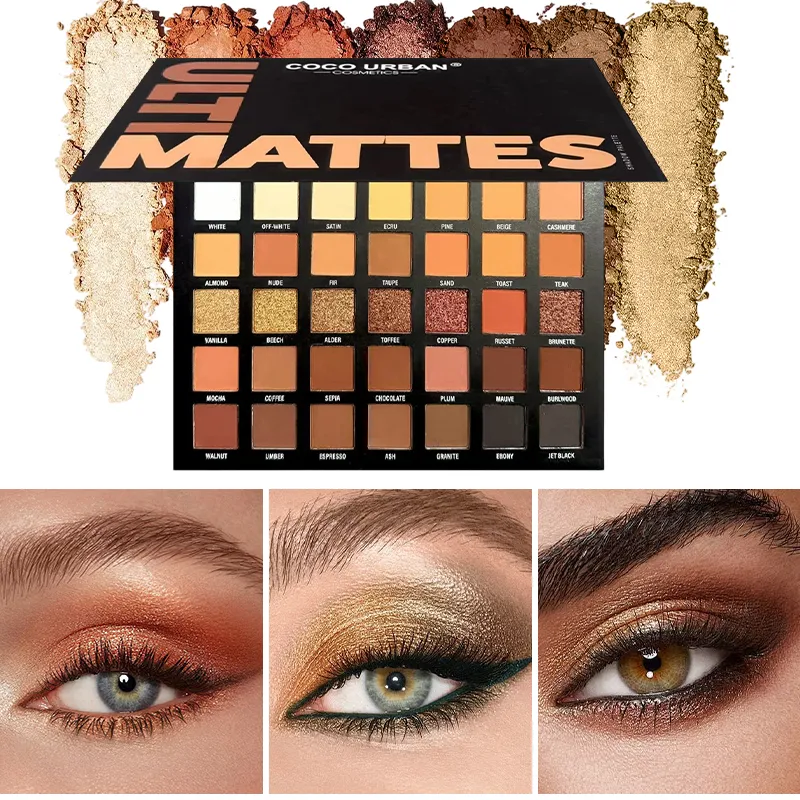 35 Shades Matte & Shimmer Eyeshadow Palette Warm Nude Brown Large Makeup Palette Highly Pigmented Long Lasting for Daily Party — image 6