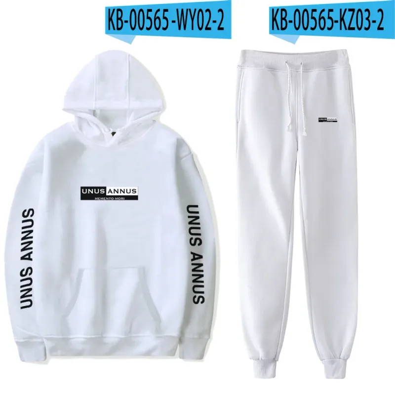 Popular Comfortable Unus Annus Print Sweatshirt Sweatpants Suit Hoodies+ Trousers Suit Boys/Girls 2 Piece Set Clothes