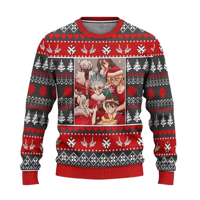 Novo suéter da moda, sucesso de vendas, com estampa de Natal do Dr. Stone, presente de Natal engraçado para homens e mulheres, m