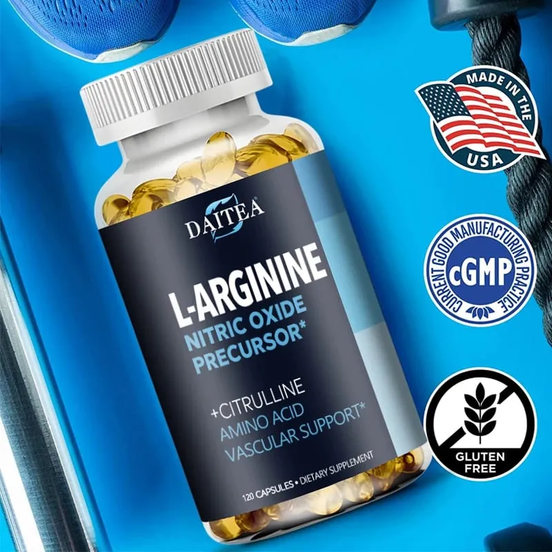 อาหารเสริม Daitea L-Arginine - เพื่อความแข็งแรงของพลังงานและการสนับสนุนความอดทนในระหว่างออกกำลังกาย | มวลกล้ามเนื้อที่ไม่ใช่จีเอ็มโอ — image 5