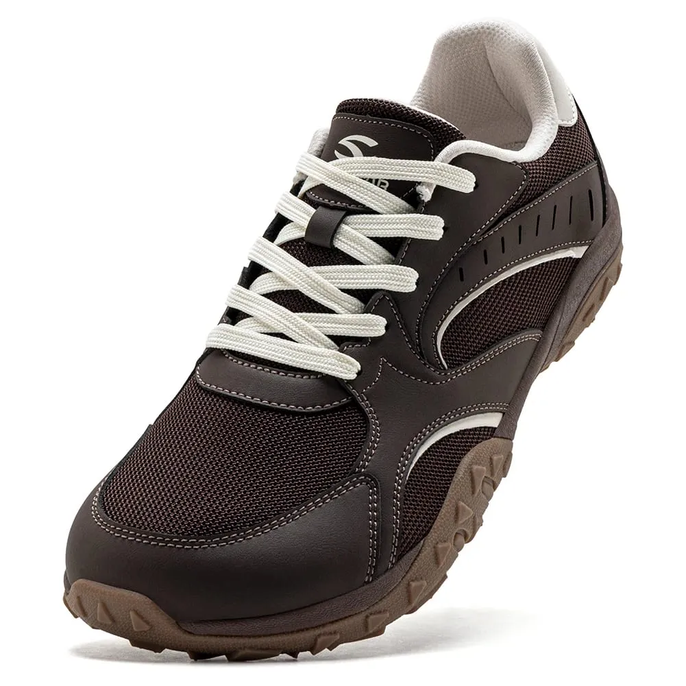 Unisex Wide Toe Hiking Sneakers Lace-Up Walking Shoes Outdoor Travel Artificial Leather Mesh Minimalist Sneakers — image 8