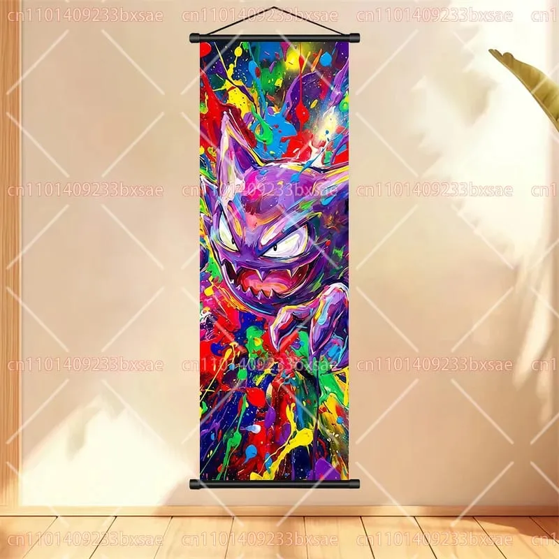 Anime Pokémon Gengar Charizard Kyogre Gyarados Mewtwo Rayquaza Cool Poster Hanging Scroll Painting Birthday Holiday Party Gift