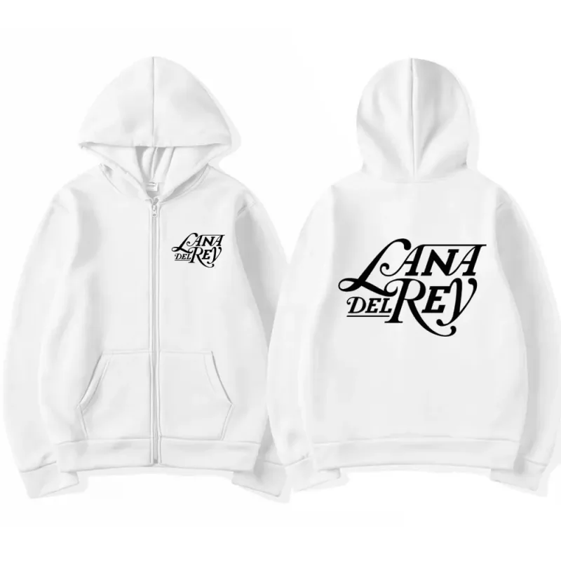 Lana Del Rey Logo graphique sweat à capuche avec fermeture éclair hommes femmes Vintage surdimensionné sweat zippé mode polaire vestes à capuche Streetwear — image 5