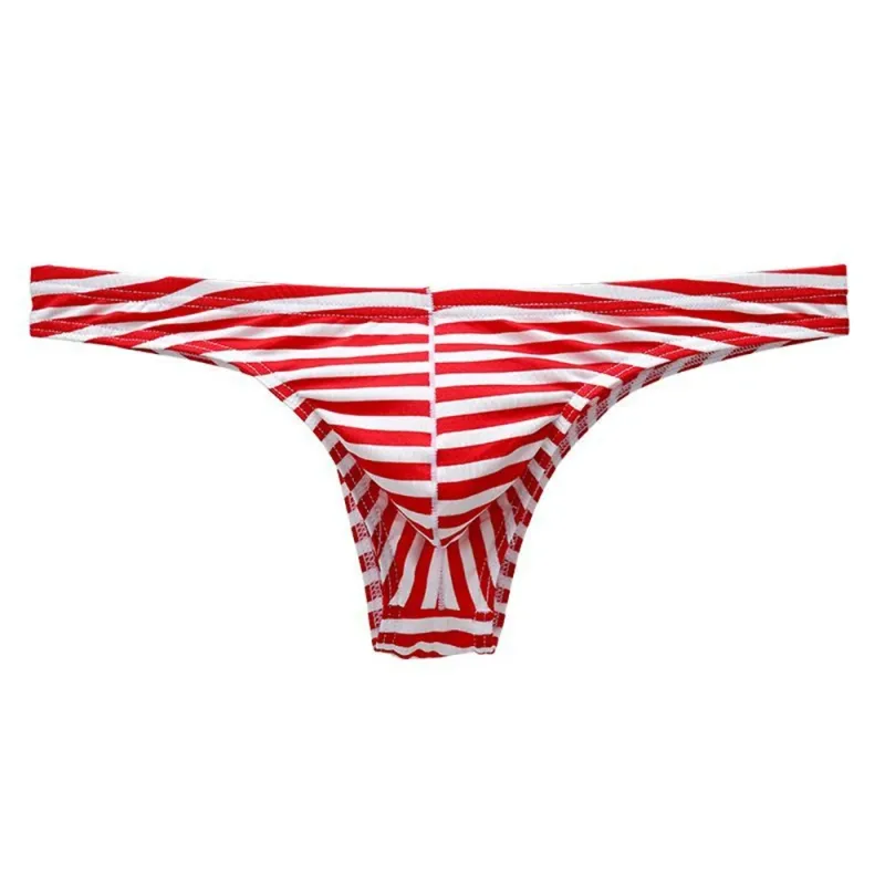 Europe Men's Striped Bikini Briefs Low Waist Sexy U Convex Underwear Male Half Covered Buttocks Tanga Panties Plus Size M-XXXL — image 18