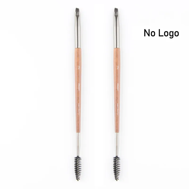 1 pieza #274 brocha de maquillaje de cejas en ángulo de doble punta, brochas de maquillaje profesionales de madera Natural, herramientas cosméticas
