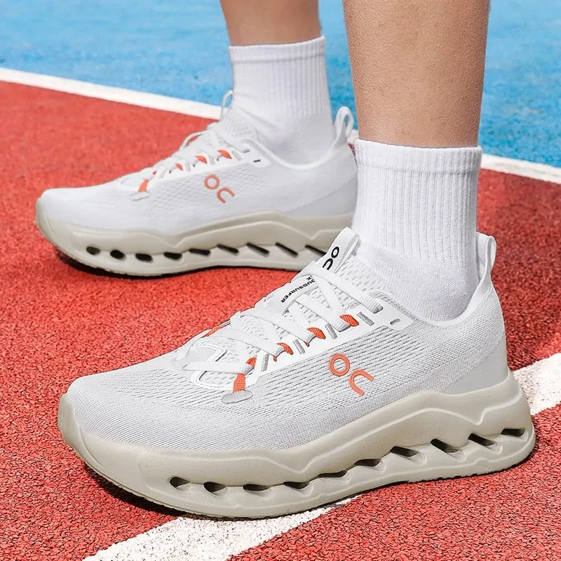 Men's Running Shoes Breathable Mesh Shock Absorption Hollow Out Sole Lightweight Sports Sneakers Non-slip Walking Shoes