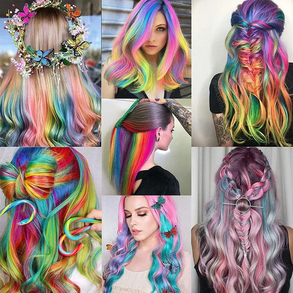 10 piece set of colored curly hair extensions clip style highlight hair patches single clip style one-piece women's dark hair