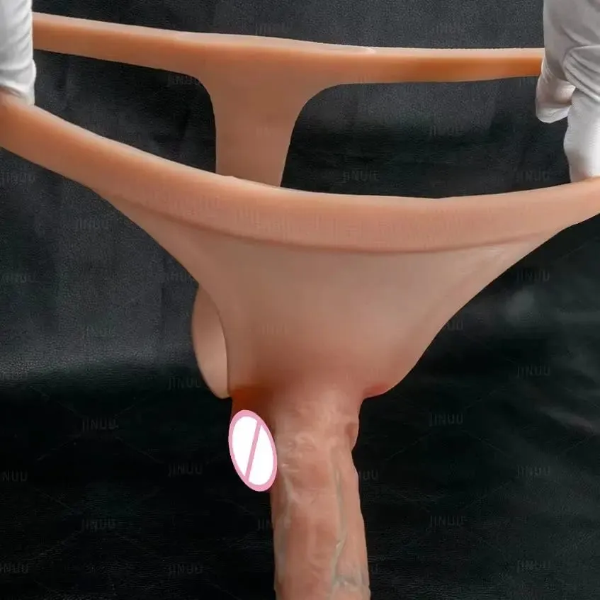 Tali silikon pada Dildo Untuk Lesbian Gay Boleh Digunakan Semula Pepejal Batang Kulit Perasaan Dildo Seluar Tali Tali Zakar Mainan Seks untuk Wanita 18+ — image 2