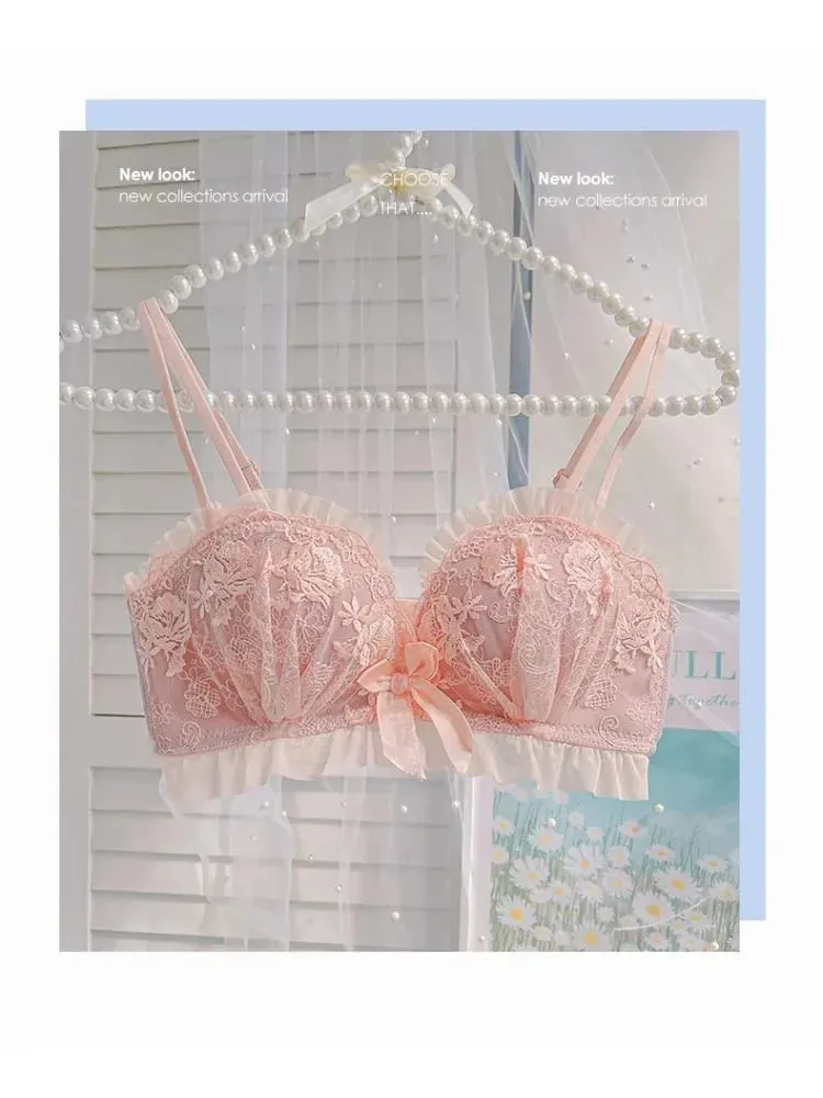 Push Up Bra Wireless for Small Breasts Anti Sagging Lace Bralette Women's Non Padded Lingerie To Enhance & Lift Comfort Bras