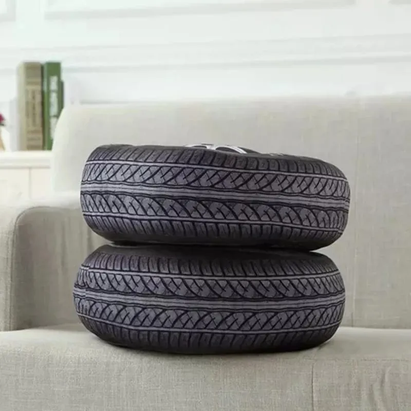 3D Simulation Car Tire Plush Pillow Realistic Printed Wheel Cushion Creative Funny Sofa Throw Pillow Auto Enthusiast Decor Gift — image 7
