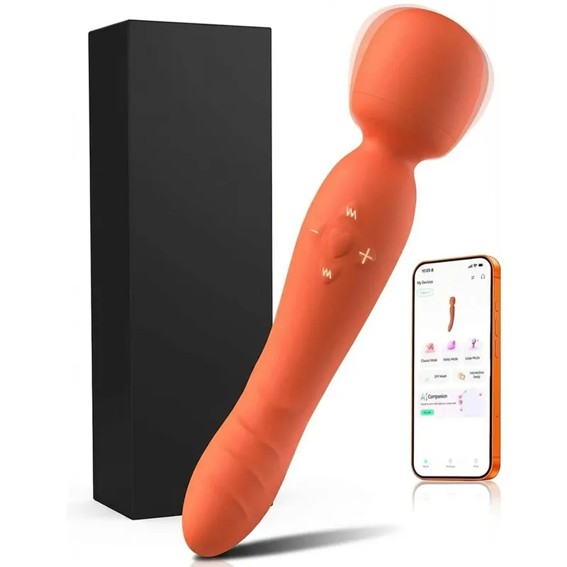 Vibrador varinha mágica av remoto sem fio, aplicativo inteligente, poderoso estimulador de clitóris e ponto g, brinquedo sexual feminino, recarregável por usb, à prova d'água para adultos