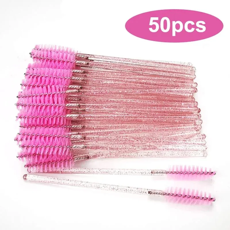 ขายส่งแปรงขนตามาสคาร่าขายส่ง Spoolies Eyebrow Lash แปรงทำความสะอาด Applicator แต่งหน้าเครื่องมือ 50/1000/2000 PCS