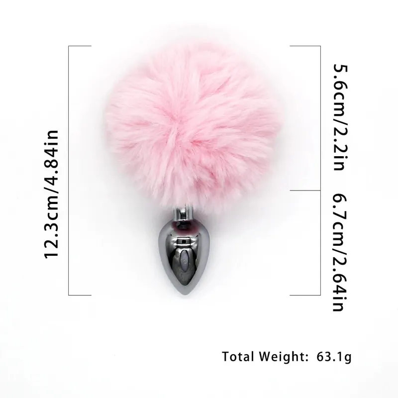 Metal Anal Plug with Long Fluffy Tail – Fox Tail Butt Plug for Cosplay Role Play BDSM Adult Toy