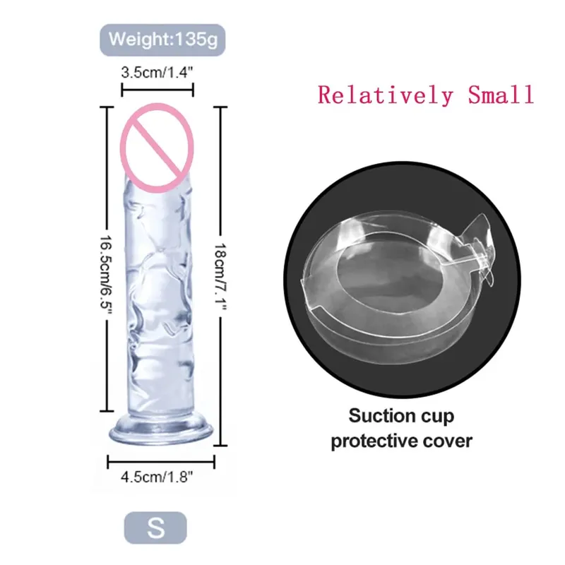 Transparent Big Dick 6 Sizes Realistic Jelly Dildo Soft Vaginal Masturbators Women Gay Penis Anal Sex Toys Suction Cup