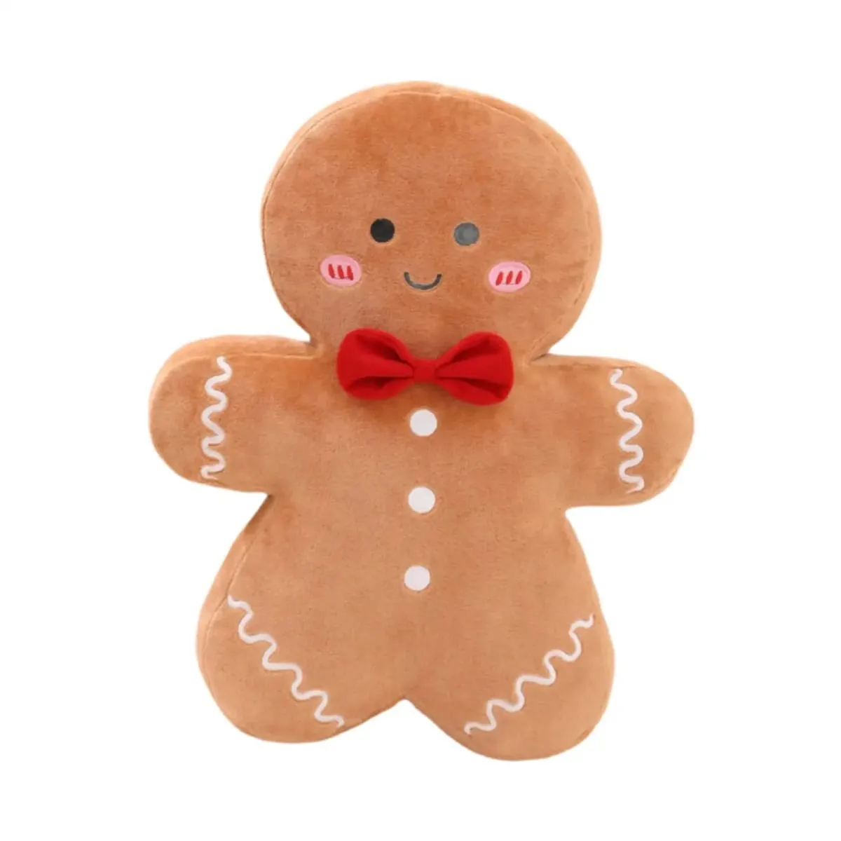 Smiling Gingerbread Man Christmas Throw Pillow Sofa Pillow Home Decoration Novelty Holiday Home Decor for Living Room