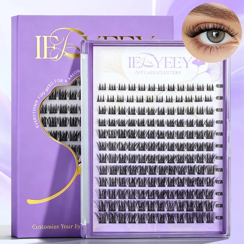 Wispy Thick Lashes Clusters Natural Fluffy Segmented Lashes 3D Individual Volume Lash 8-16mm Mixed DIY Eyelash Extension