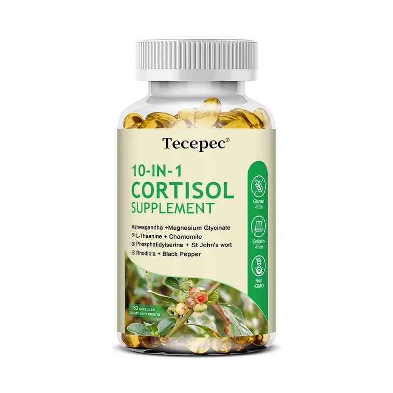 10-IN-1 Cortisol Supplement for Women Men with Ashwagandha Magnesium L-Theanine Balanced Cortisol Levels Night & Calm Support