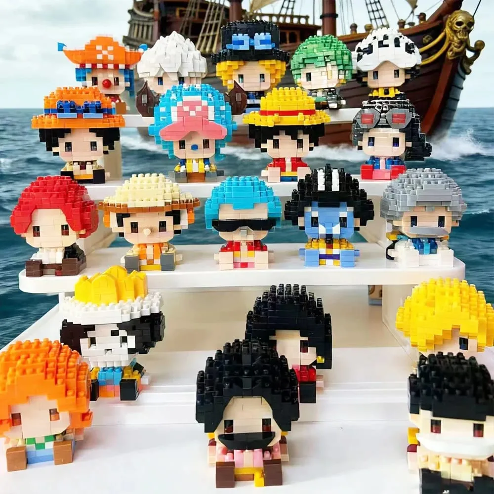 Anime Building Block Chopper Buggy Assembly Micro Building Block Zoro Robin Character Model Mini Bricks Figure Toys For Gift