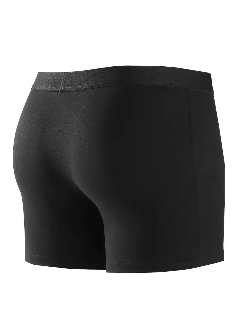 Men's Long Leg Boxer Briefs - Anti-Chafing, Breathable Modal Underwear, Quick-Dry Sports Compression Shorts for Running & Workou