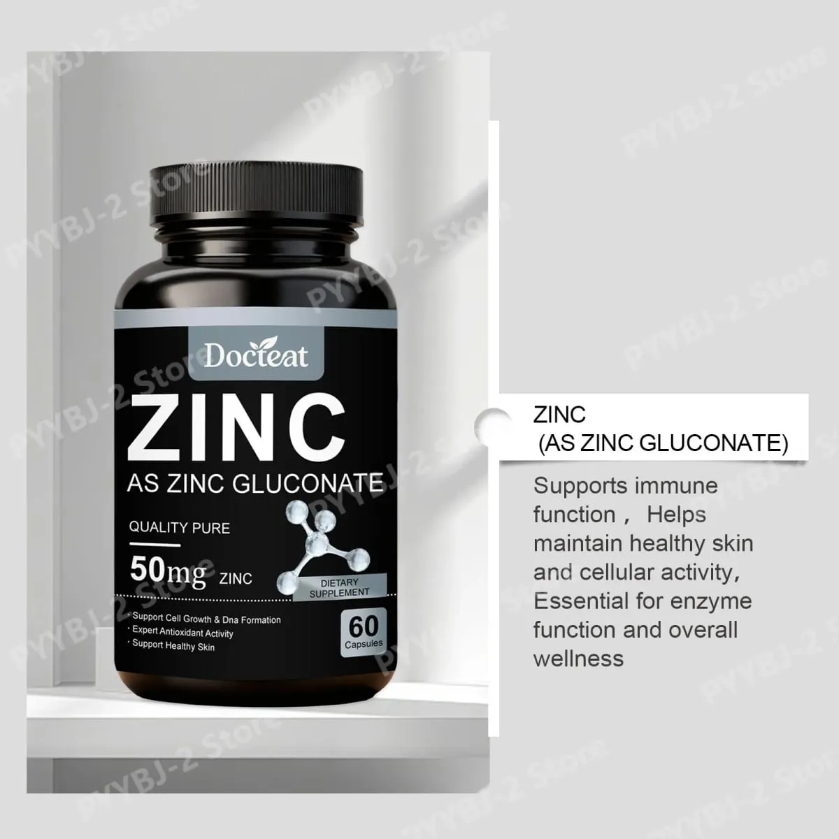 Zinc Gluconate Capsules 60 Count 50 Mg Zinc Per Serving Immune Support Cellular Health Daily Zinc Nutrition