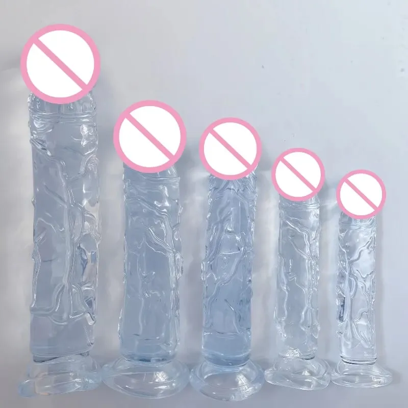 Women Realistic Anal Butt Plug Transparent Dildo Suction Cup Big Dick Soft Masturbators G Spot Big Penis Adult Sex Product 18+ — image 1
