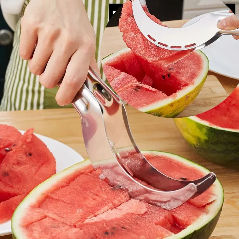 Stainless Steel Windmill Watermelon Cutter Artifact Salad Fruit Slicer Cutter Tool Watermelon Digger Kitchen Accessories Gadgets
