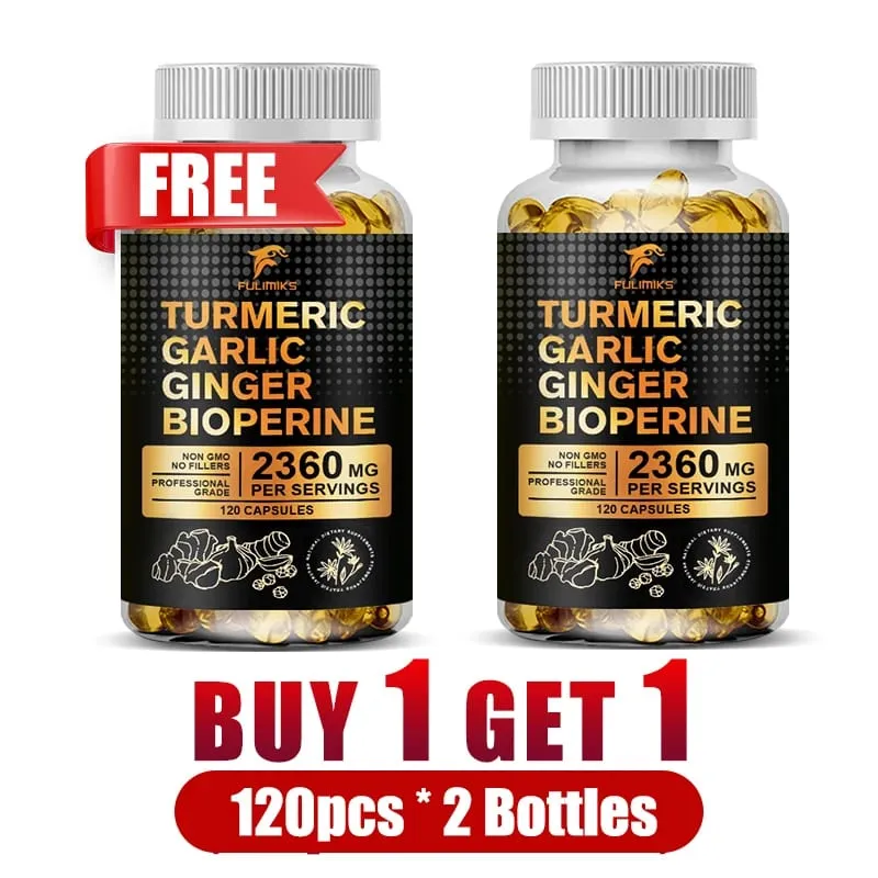 Buy 2 Get 2 Free! Turmeric Curcumin Supplement with BioPerine & Garlic for Joint Support Immune Health & Anti Inflammatory — image 10