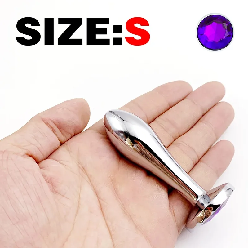 1Pcs Metal Drop Anal Plug with Three Sizes Jewel Base G-Point Massage Adult Pleasure Sex Toy for Sexual Wellness