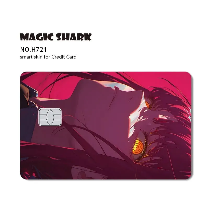 1pc Front Cool Anime Evil Holographic Laser Shinny Film Skin Sticker Cover for Debit Bank Credit Card