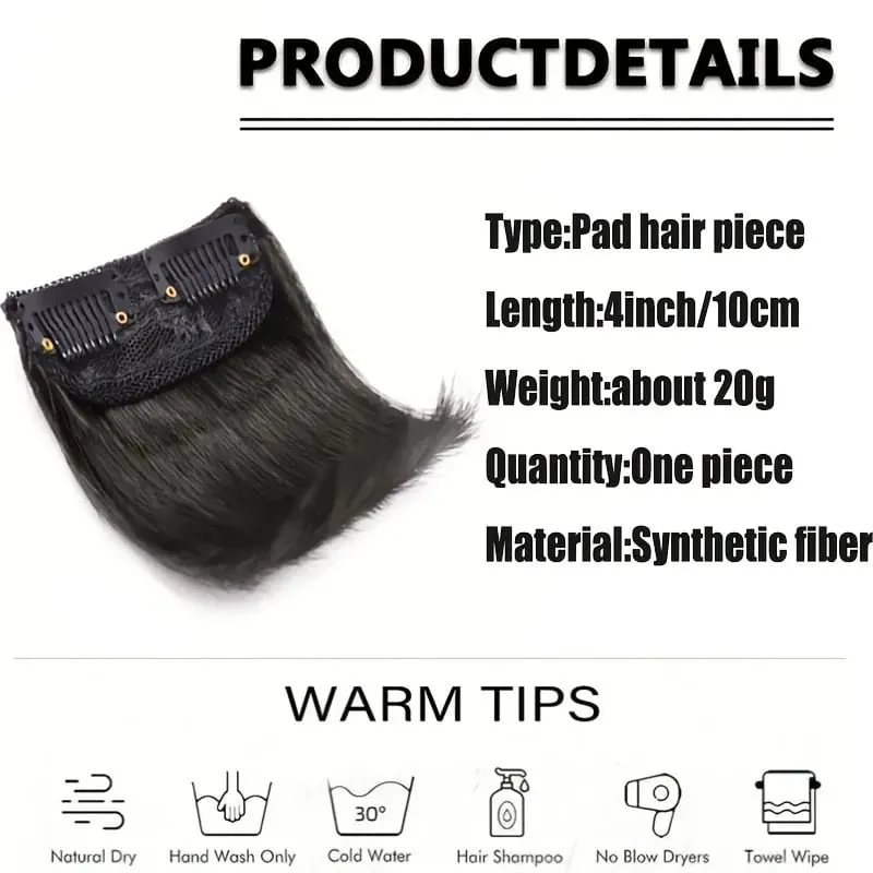 Synthetic 10cm Clip In Hair Extensions Short Straight Topper Invisible Seamless Side Cover Hairpiece Natural Volume Easy Wear — image 10
