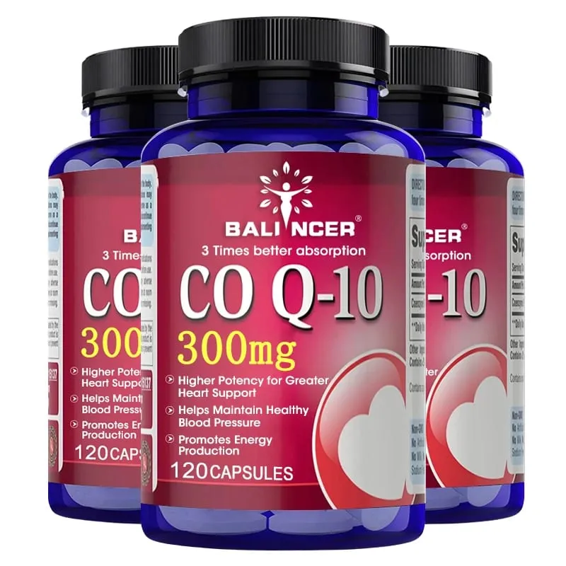 CoQ10 300mg Capsules - Highly Absorbable Antioxidant Cardiovascular Heart Energy Support Vegan Non-GMO Gluten-Free