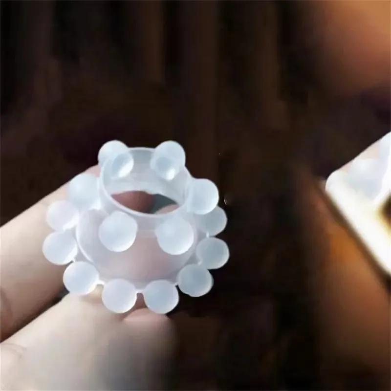 1PC Cincin Zakar Lengan Kristal Cincin Zakar Kondom Boleh Digunakan Semula Kelewatan Pancutan Ejakulasi Mainan Seks untuk Lelaki Kunci Lelaki Cockring Barangan Intim — image 6