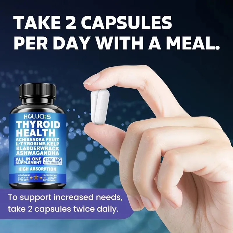 Advanced Thyroid Wellness Capsules with Schisandra Ashwagandha Kelp Improve Metabolism Focus & Whole-body Vitality Immune