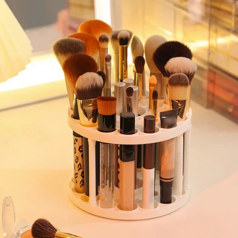 45-Hole Rotating Makeup Brush Stand – Keep Brushes Visible & Within Reach Beauty Storage Organizer