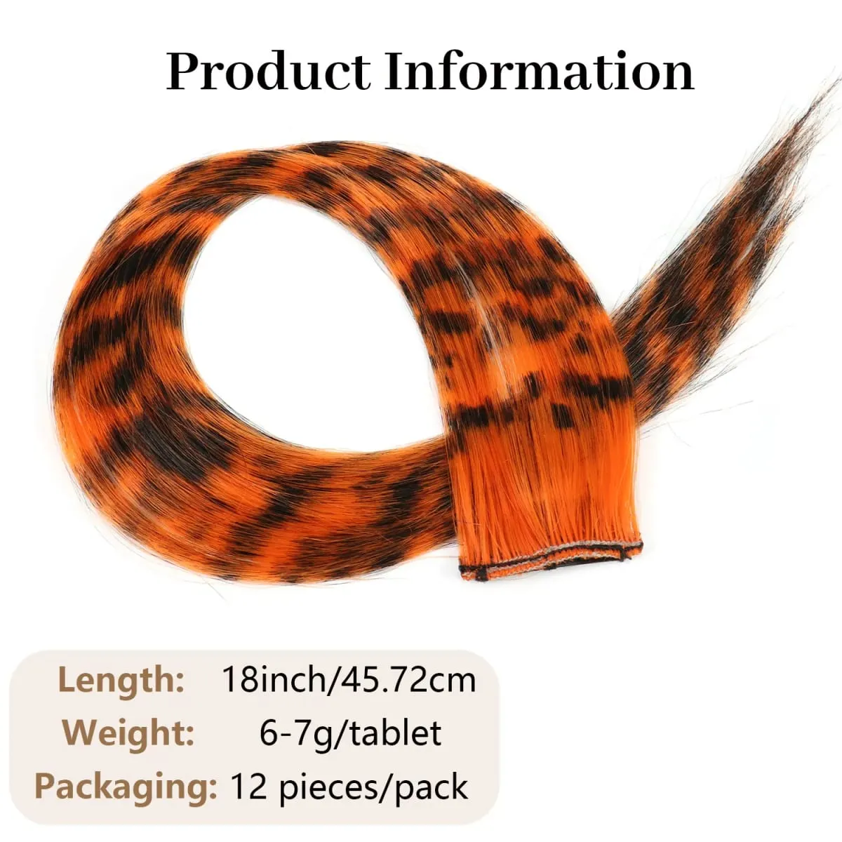 Synthetic clip in colorful striped hair Clip in feather hair extensions 18inch for women ladies daily party holiday