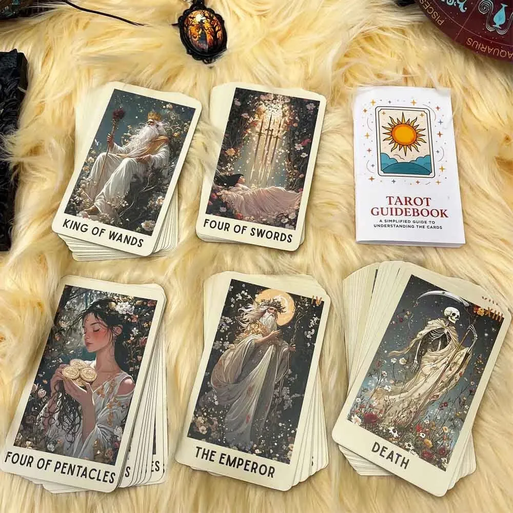 Ethereal Bloom Tarot Cards Deck 78 Pieces 13x8 Cm Trust Flower Theme Includes Paper Guide Card Games