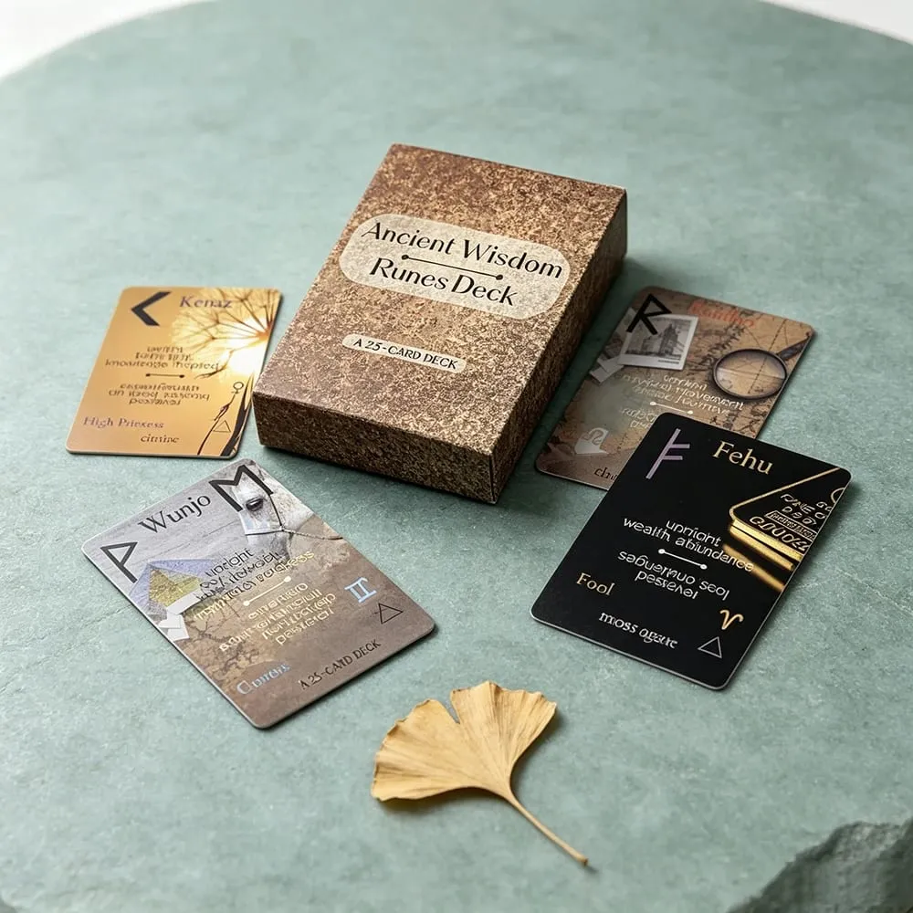 Ancient Wisdom Runes Deck A 25 Runes Oracle Cards Fortune Telling Divination Cards For Inspire Your Life and Destiny Game Cards