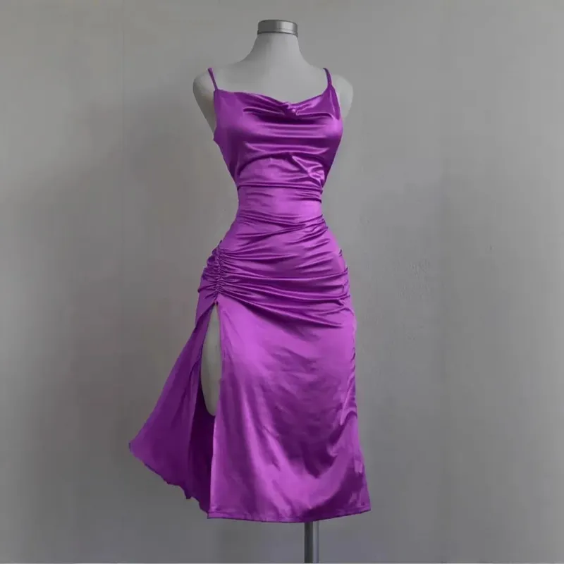 2026 New Style Strapless Ruffled Slit Sexy Form-Fitting A-line Dress