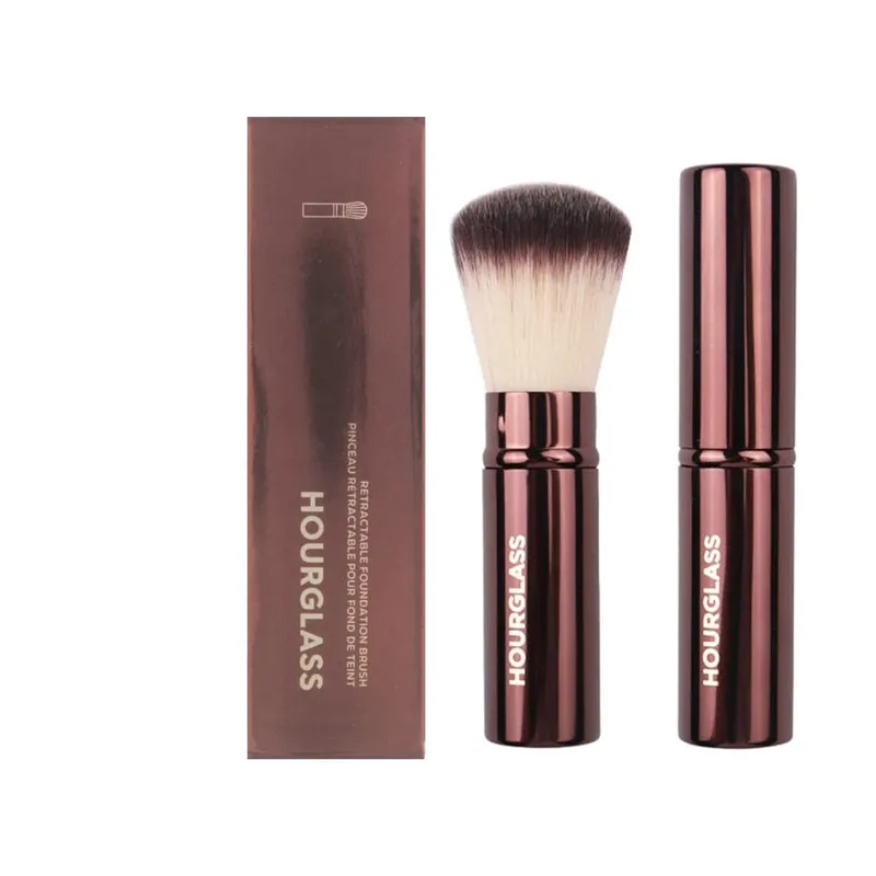 1pc Hourglass Powder Contour Makeup brushes Foundation Blusher Make up brush metal handle Concealer Bronzer high end with box