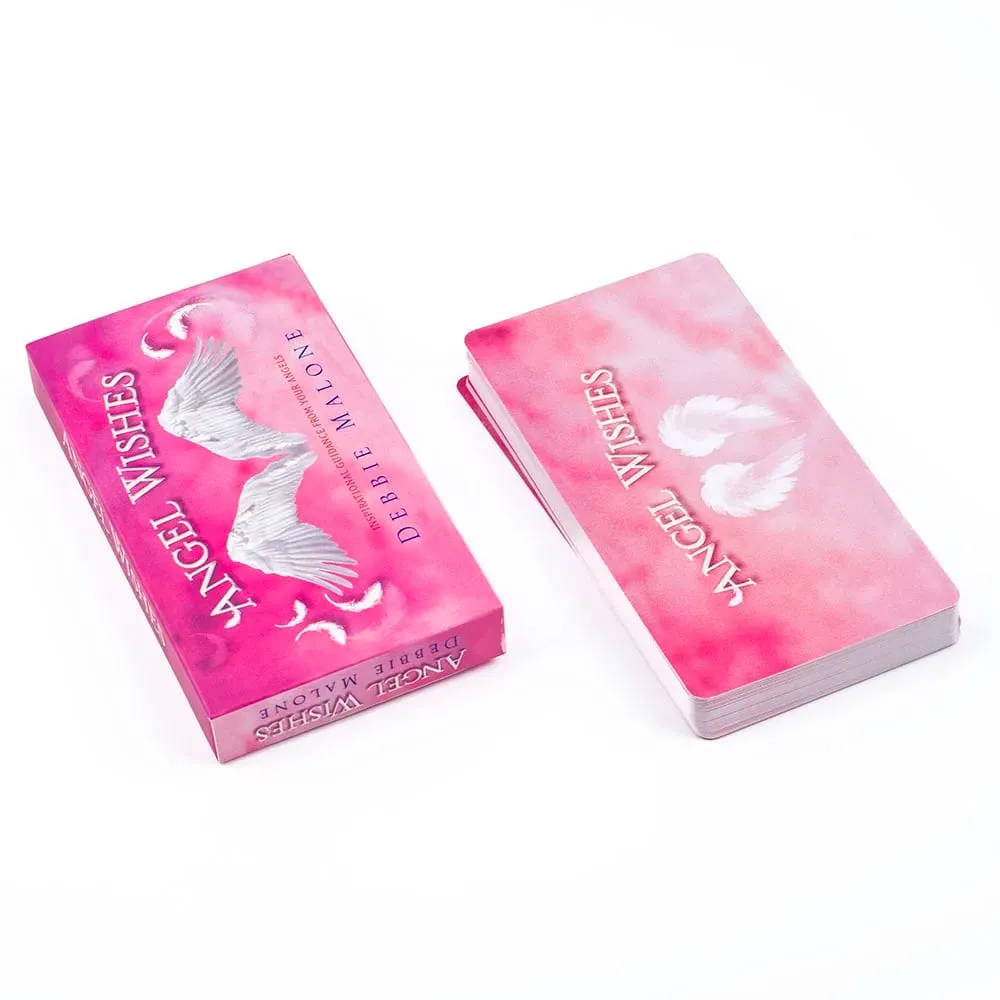 Angel Wishes Oracle Cards 40-Piece Deck English Visions Divination Board Game for Family And Friends 11.1x6.1cm