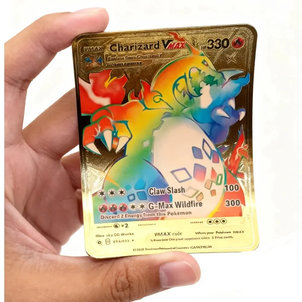 55PCS Pokemon Cards Vmax GX Gold Foil Flash Box Party Interactive Game English Spanish Colorful Game Battle Collection Card Gift