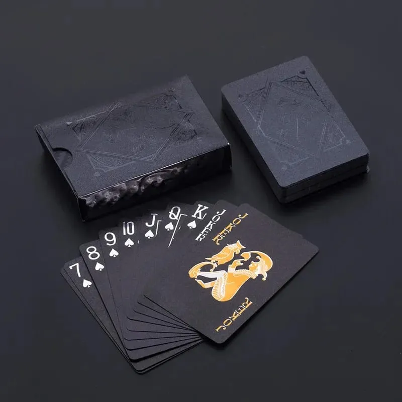 Black Gold Poker Cards Waterproof Design For Board Game Magic Show Daily Gathering Hobby Collection Indoor Entertainment