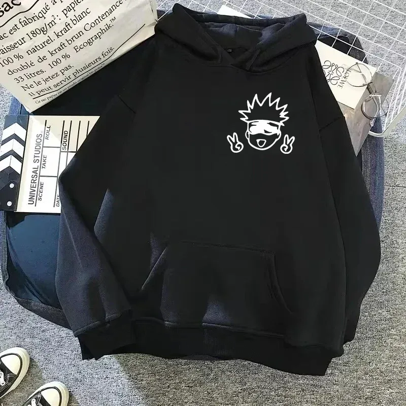 Spring Autunm Unisex Jujutsu Kaisen Anime Hoodies Sweatshirts Large Animated DesignsKawaii Gojo Satoru Graphic Streetwear