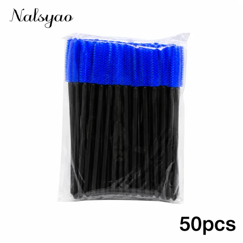 50 Pcs Disposable Silicone Mascara Stick Applicator Eyelash Extension Makeup Tools Eye Eyelashes Brushes Lash Makeup Brush