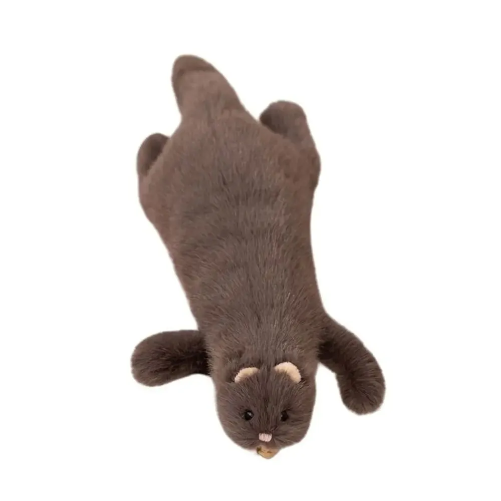 Soft Plush Ferret Plush Pillow Fluffy Texture Dense Stitching Long Ferret Cushion Cute Expression Plush Animal Pillow